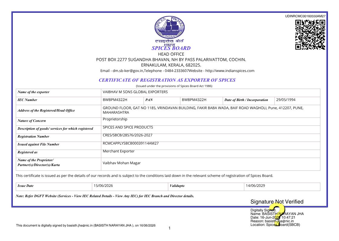 SPICE Certificate